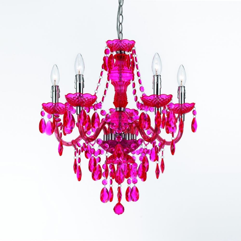 🆕️ hot pink ceiling Chandelier wall plug 5 light nursery girls room decor light